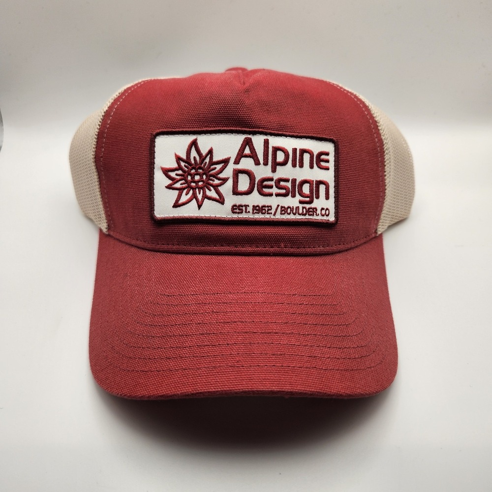 Alpine Design Washed Mesh Trucker Cap Red Adult Adjustable Snapback NWT
